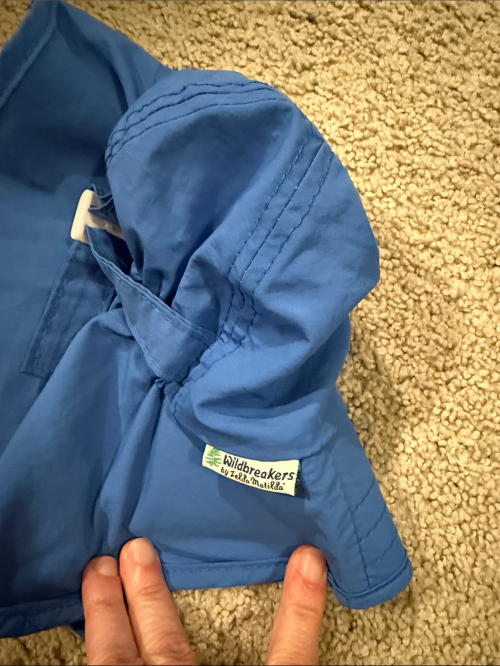Toddler Blue Sun Bucket Hat with Chin Strap